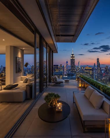 A penthouse terrace in New York