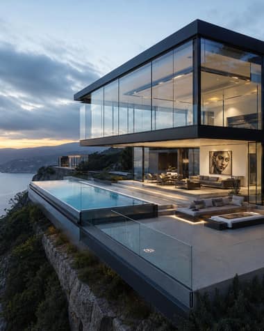 A glass house over the Amalfi coast